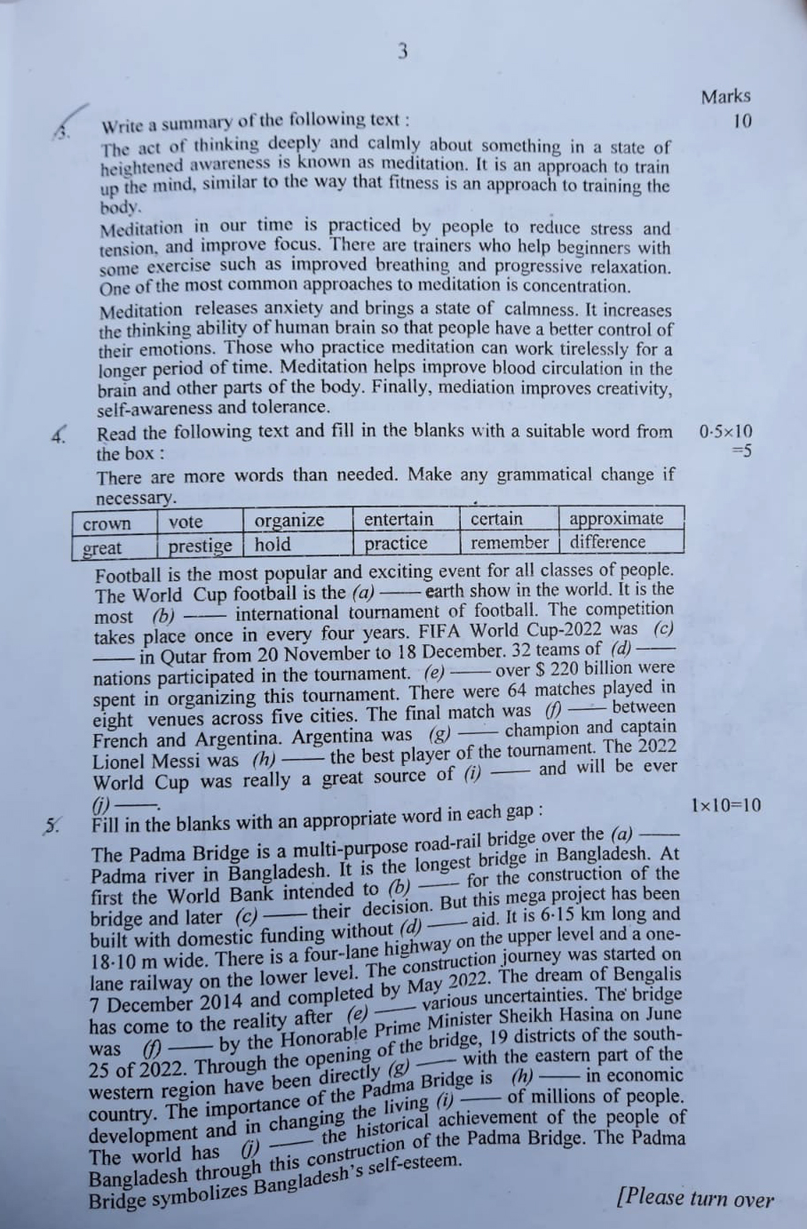 english 1st question 2023